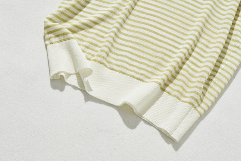 期間內10%折扣★經防紫外線加工，即使在盛夏也倍感舒適！條紋針織 夏季針織 240515