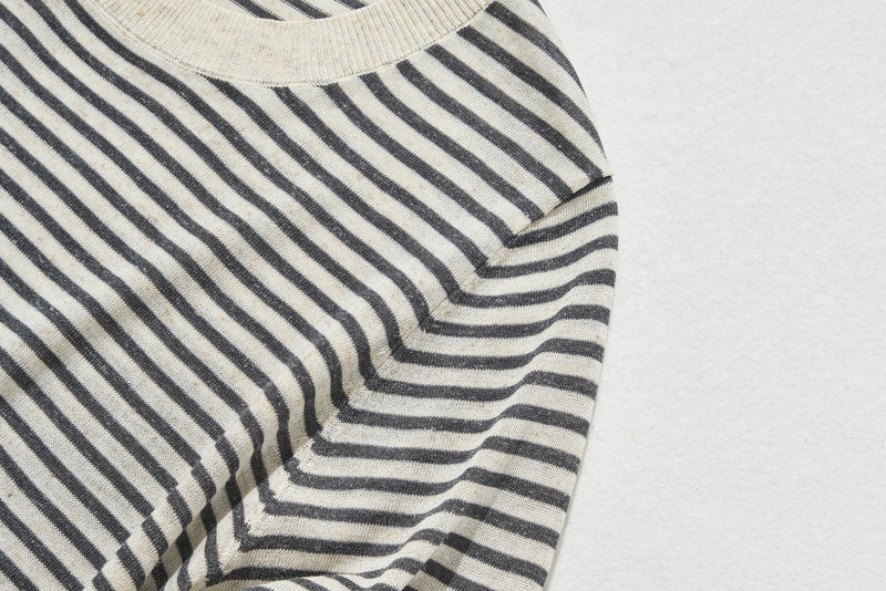 期間內10%折扣★經防紫外線加工，即使在盛夏也倍感舒適！條紋針織 夏季針織 240515