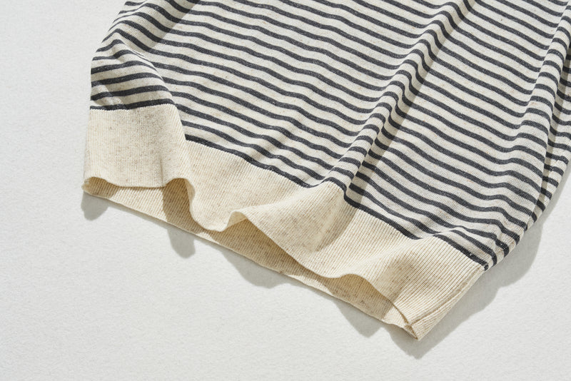 期間內10%折扣★經防紫外線加工，即使在盛夏也倍感舒適！條紋針織 夏季針織 240515