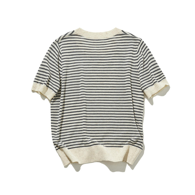 期間內10%折扣★經防紫外線加工，即使在盛夏也倍感舒適！條紋針織 夏季針織 240515