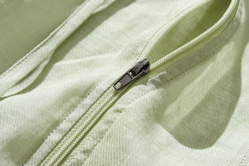 涼し気な雰囲気が魅力のリネン素材のブルゾン　フード付き　ライトアウター   230613