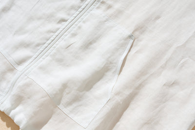 涼し気な雰囲気が魅力のリネン素材のブルゾン　フード付き　ライトアウター   230613