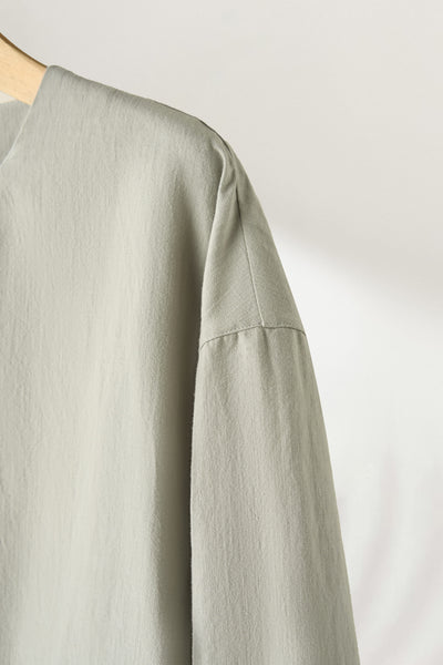 值得信賴的一件長袖襯衫上衣亞麻混紡 240923