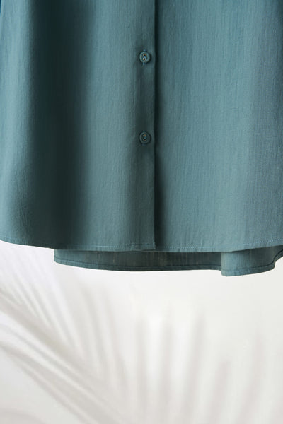 值得信賴的一件長袖襯衫上衣亞麻混紡 240923