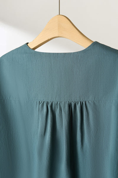 值得信賴的一件長袖襯衫上衣亞麻混紡 240923