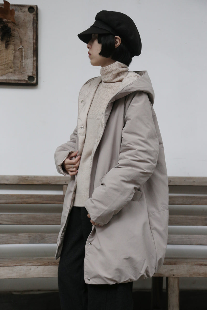 1枚で2つの魅力！ふんわりショールカラー　リバーシブルダウン　ダウンコート　 251108