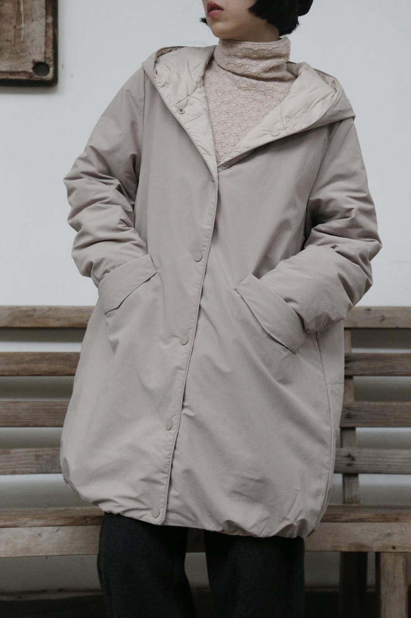 1枚で2つの魅力！ふんわりショールカラー　リバーシブルダウン　ダウンコート　 251108