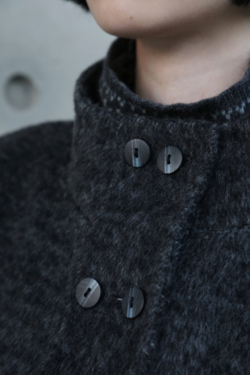 熟練の技が光る、総手縫いウールハイネックコート　ウールコート　251131-1
