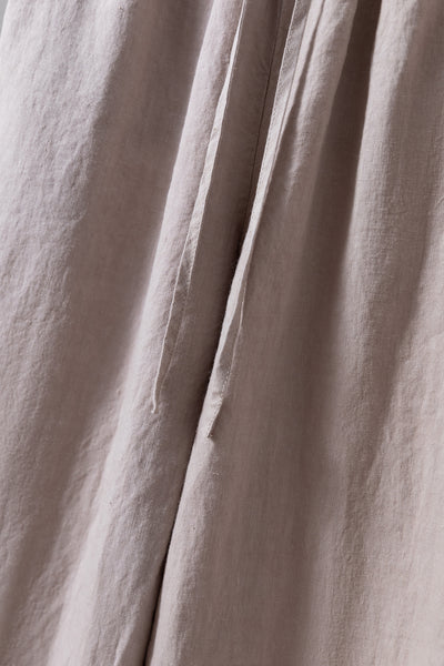 【季節を超えて愛用】高級厚手リネン ワイドストレートパンツ　ロングパンツ　250905