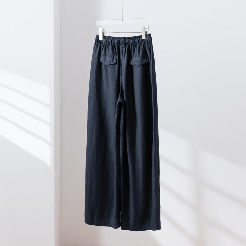 年間を通じて快適に着用できるワイドパンツ　シワになりにくいロングパンツ　　250904