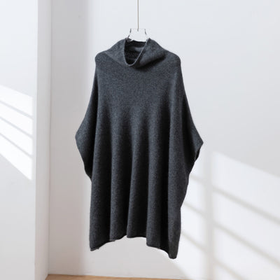 上質な温もりと自由なスタイリングを演出　ウールセーター ケープ風ニット　カシミヤセーター　251125