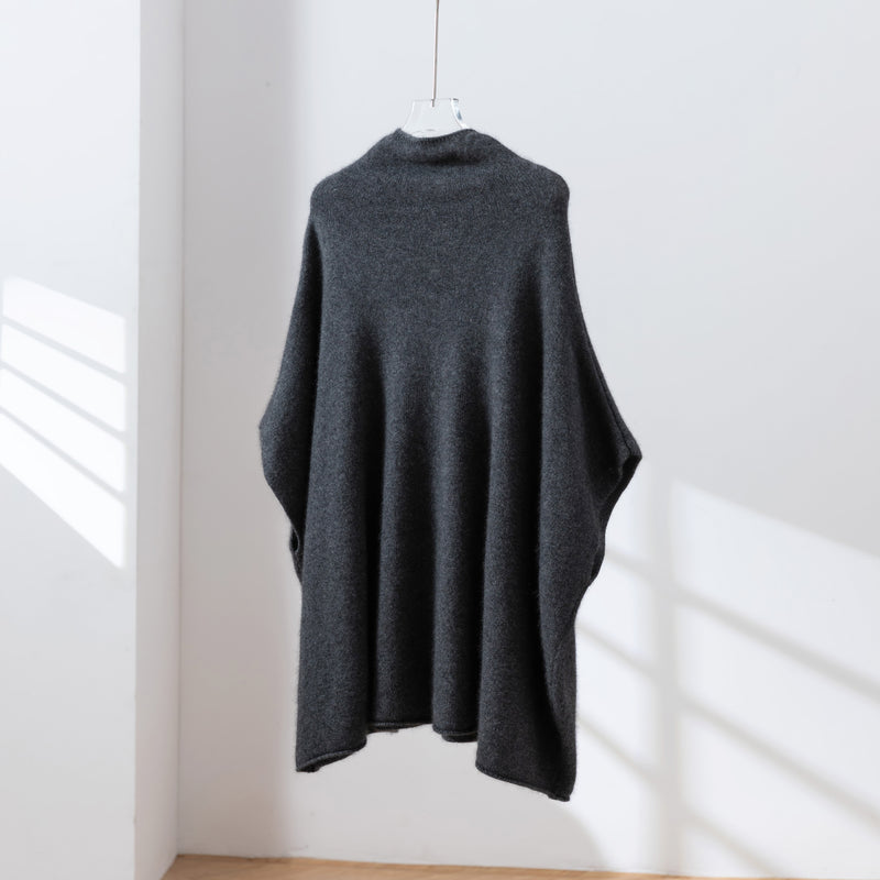 上質な温もりと自由なスタイリングを演出　ウールセーター ケープ風ニット　カシミヤセーター　251125