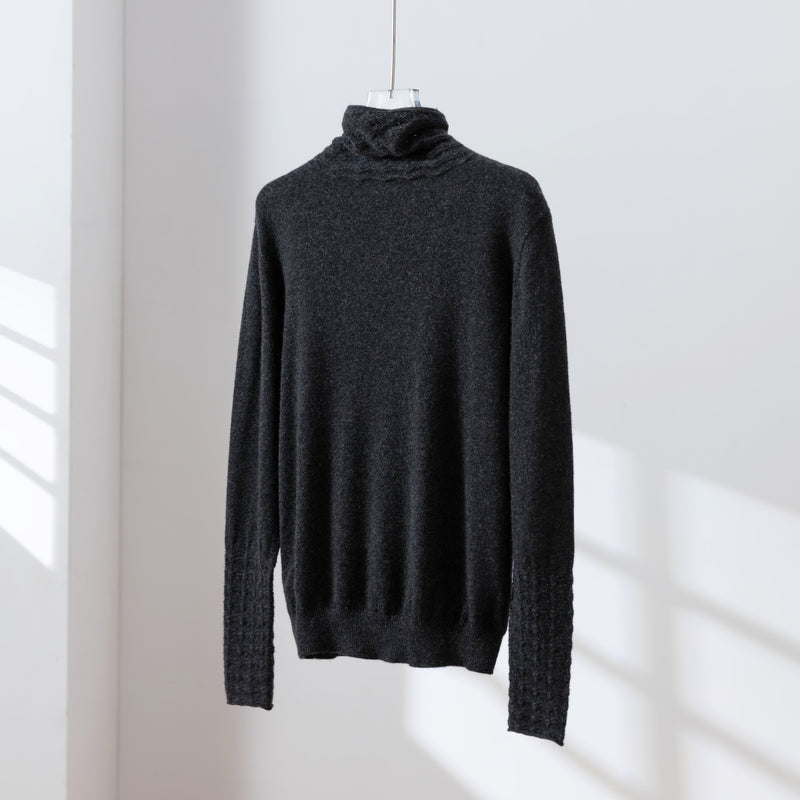 温かさと上質さを兼ね備えた、冬の必須タートルネックニット　ウールニット　セーター　四色　251110