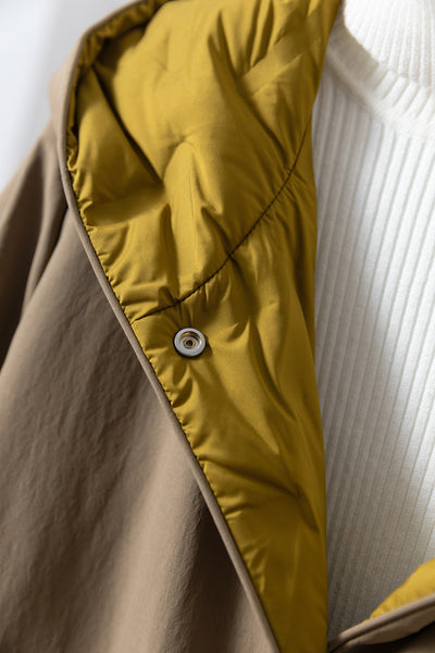 1枚で2つの魅力！ふんわりショールカラー　リバーシブルダウン　ダウンコート　 251108