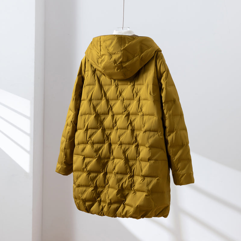 1枚で2つの魅力！ふんわりショールカラー　リバーシブルダウン　ダウンコート　 251108