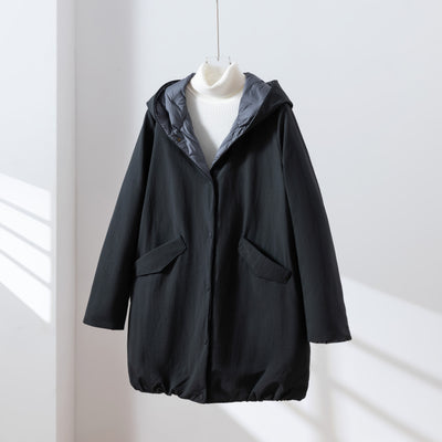 1枚で2つの魅力！ふんわりショールカラー　リバーシブルダウン　ダウンコート　 251108