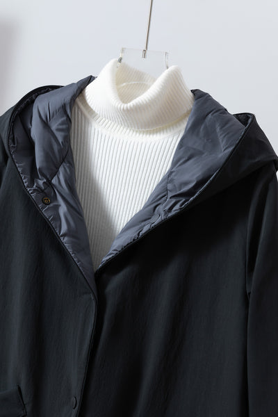 1枚で2つの魅力！ふんわりショールカラー　リバーシブルダウン　ダウンコート　 251108