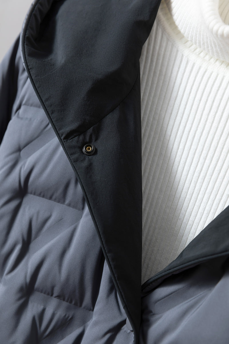 1枚で2つの魅力！ふんわりショールカラー　リバーシブルダウン　ダウンコート　 251108