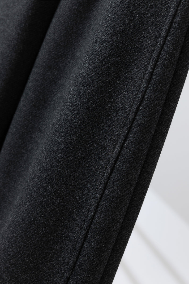 機能性とデザイン性を兼ね備えた、秋冬ワイドパンツ　ボンディング素材パンツ　ダークグレー251117-1