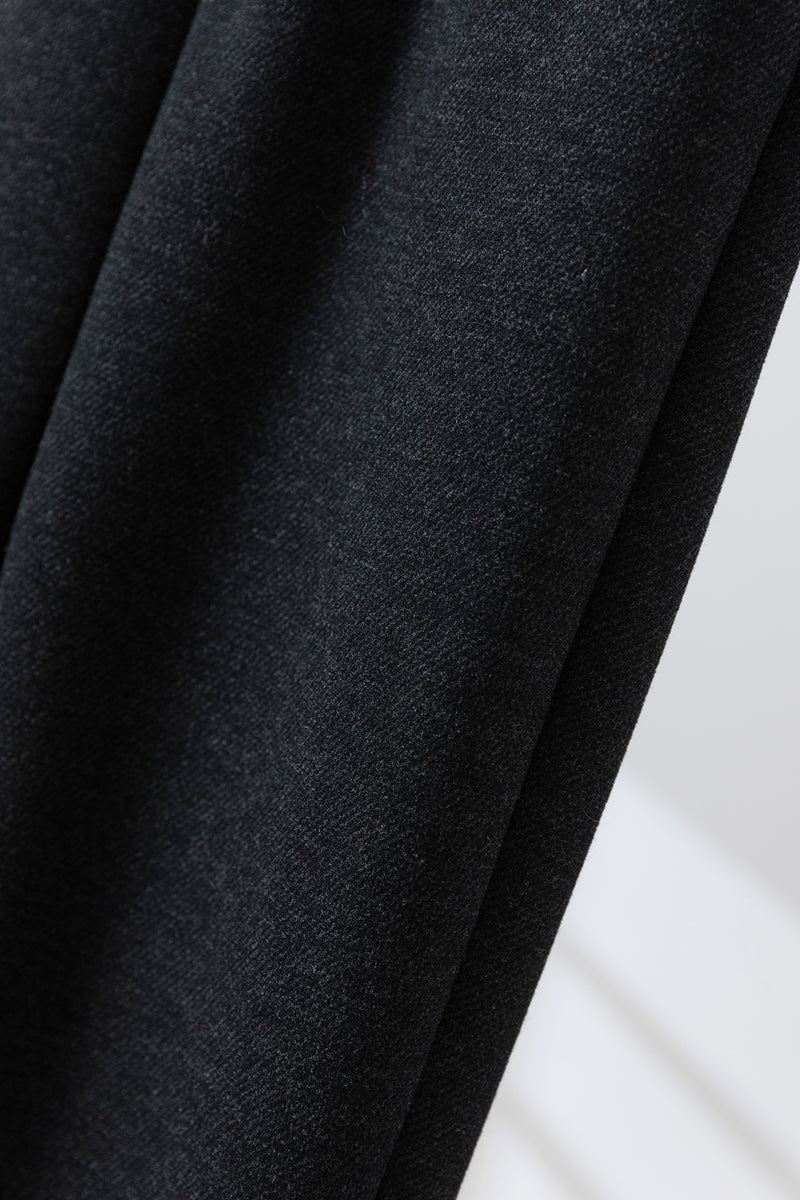 寒い季節も穿くだけであったか ウール混ボンディング生地　テーパードパンツ　251119