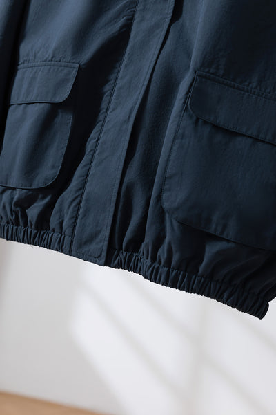 「理想の1枚」立体フードがおしゃれな、ポケットデザインのショートブルゾン　アウター　251001-1