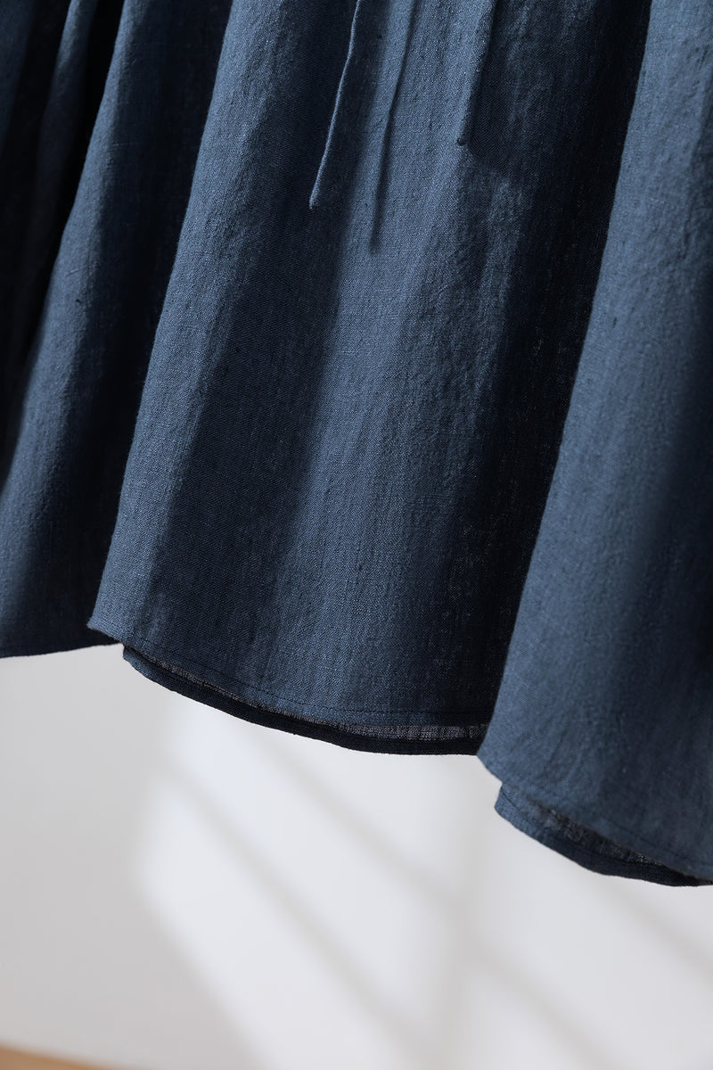 ハンドメイド感たっぷりのチュックドブラウス　 リネン100％　リネンブラウス ピンク　250810