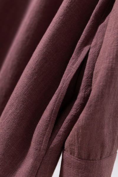 Create a sophisticated and cute look for adults. Round collar dress, long dress, linen dress 250918