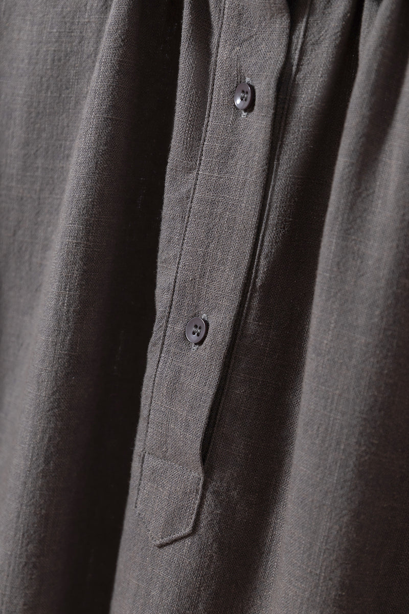 Create a sophisticated and cute look for adults. Round collar dress, long dress, linen dress 250918