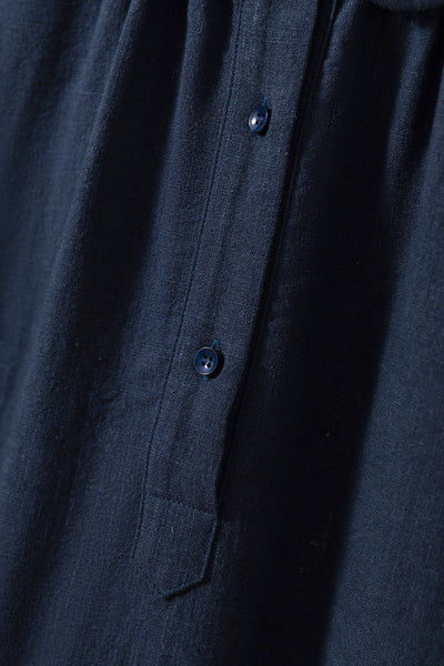 Create a sophisticated and cute look for adults. Round collar dress, long dress, linen dress 250918