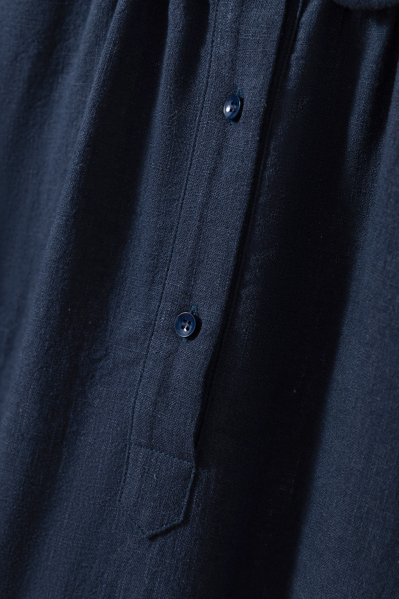 Create a sophisticated and cute look for adults. Round collar dress, long dress, linen dress 250918