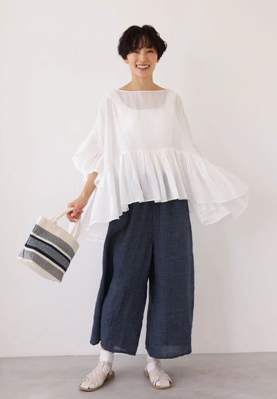 ふんわりエアリーポトップ プルオーバータイプ 麻100％　　250709