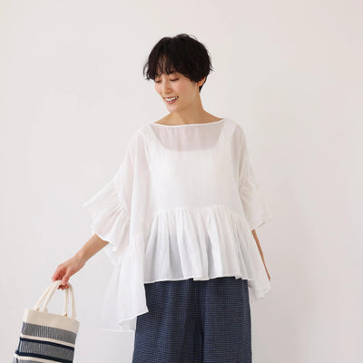 ふんわりエアリーポトップ プルオーバータイプ 麻100％　　250709