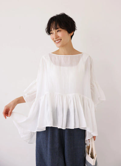 ふんわりエアリーポトップ プルオーバータイプ 麻100％　　250709