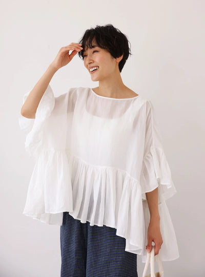 ふんわりエアリーポトップ プルオーバータイプ 麻100％　　250709