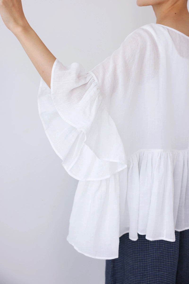 ふんわりエアリーポトップ プルオーバータイプ 麻100％　　250709