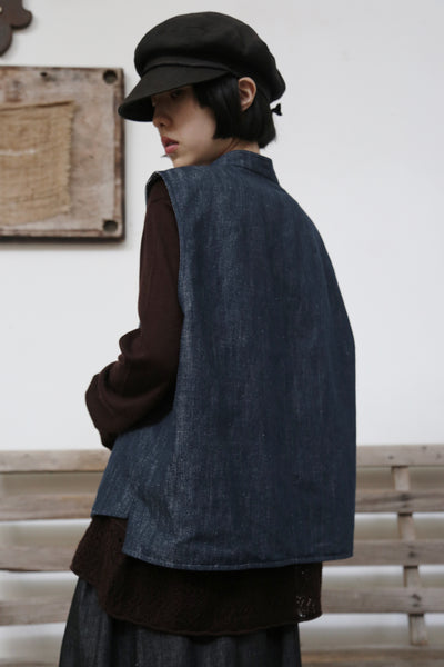一枚で二役の頼もしいベスト リバーシブル2WAY　ベスト　デニムベスト　251009-1