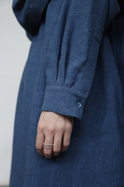 Create a sophisticated and cute look for adults. Round collar dress, long dress, linen dress 250918