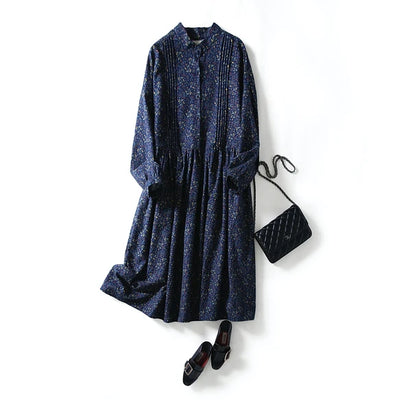 ニュアンスはなつ　大人女子の花柄ワンピース　起毛感ある素材　コットンワンピース201201