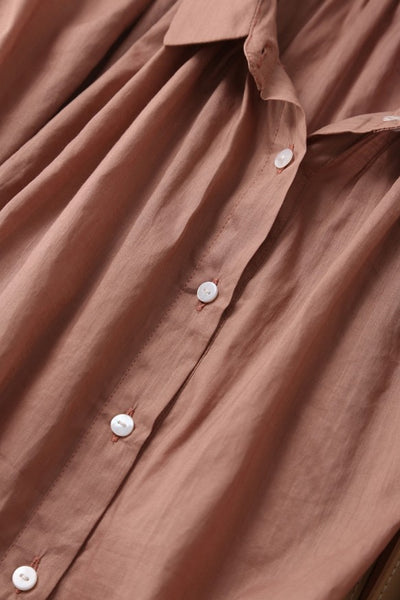 成人時尚質感亞麻襯衫女上衣襯衫短袖亞麻 190712 