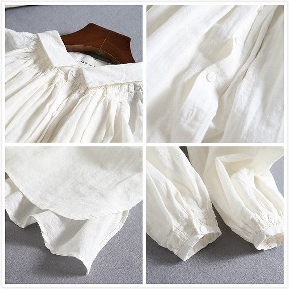 亞麻襯衫 亞麻長袖 220606 可搭配多種服裝