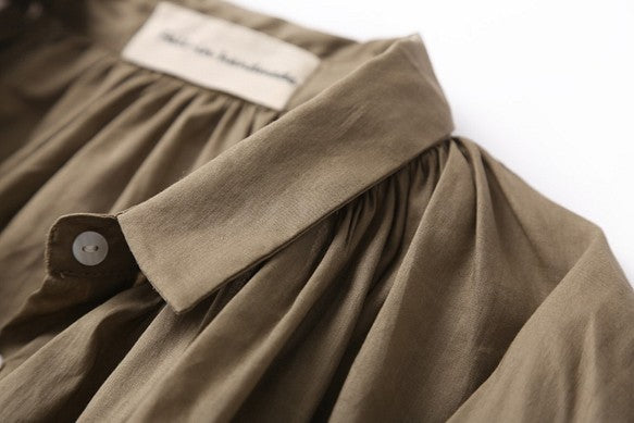 成人時尚質感亞麻襯衫女上衣襯衫短袖亞麻 190712 