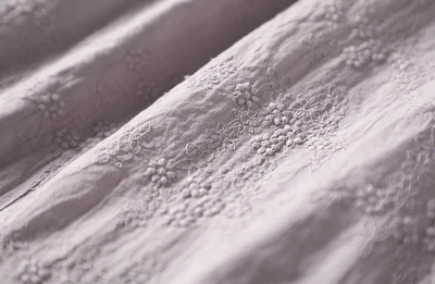 享受繡花布料 Yoke switch 聚攏襯衫上衣 米色 220203