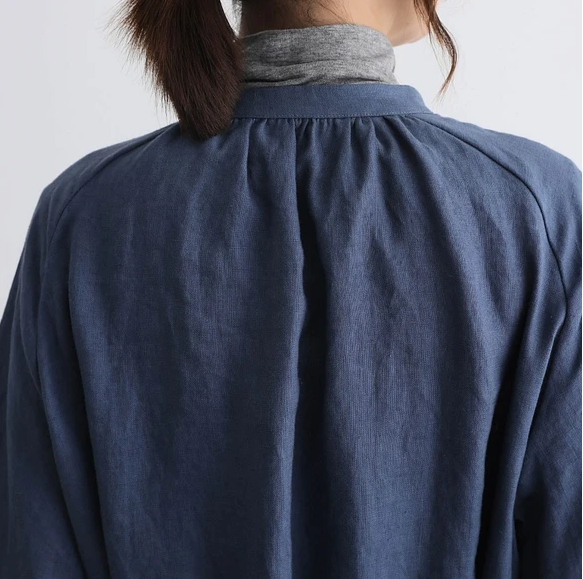 蓬鬆秋色罩衫裙配腰帶長袖連身裙三色 200910