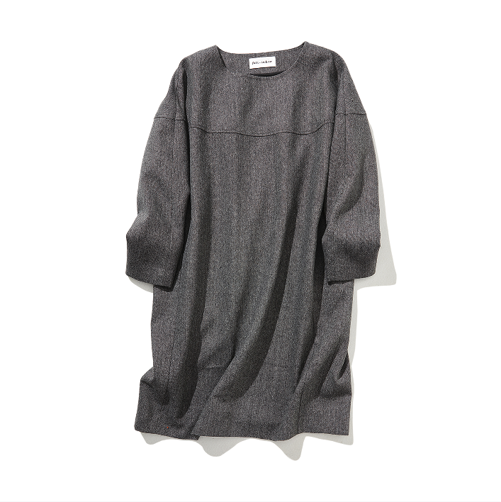 非常流行的復古圖案厚厚秋冬連身裙寬鬆襯裡221002-3