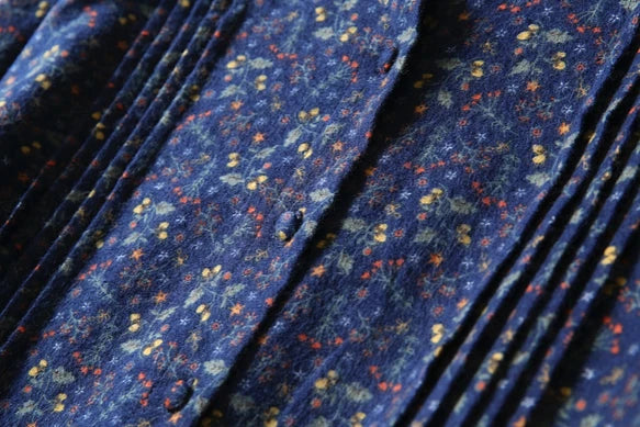 ニュアンスはなつ　大人女子の花柄ワンピース　起毛感ある素材　コットンワンピース201201