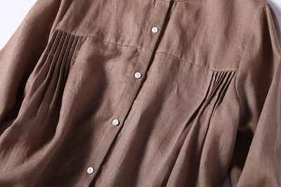 圓點提花棉麻布料襯衫女衫210902，恰到好處的寬鬆，恰到好處的優雅。