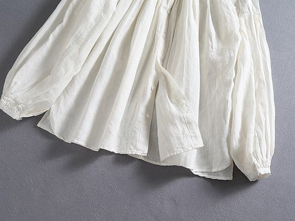 亞麻襯衫 亞麻長袖 220606 可搭配多種服裝