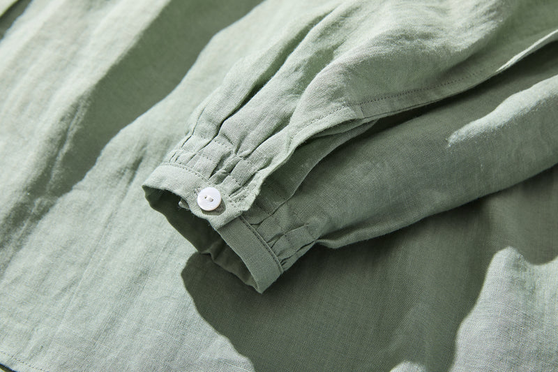 亞麻襯衫 亞麻長袖 220606 可搭配多種服裝