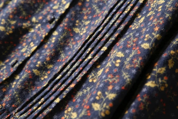 ニュアンスはなつ　大人女子の花柄ワンピース　起毛感ある素材　コットンワンピース201201