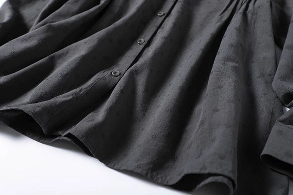 圓點提花棉麻布料襯衫女衫210902，恰到好處的寬鬆，恰到好處的優雅。